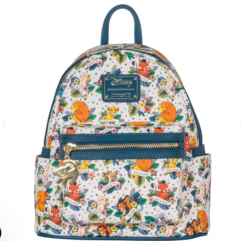 NWT Loungefly Disney Lion King Tattoo AOP Mini Backpack